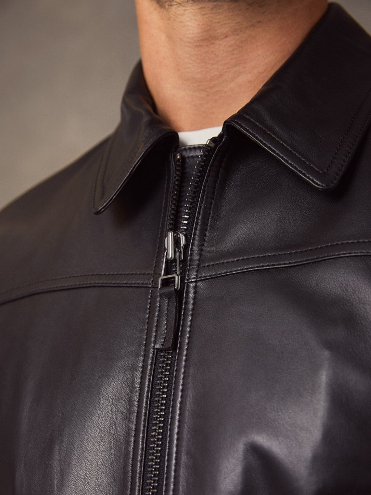 Men Vintage Black Leather Jacket