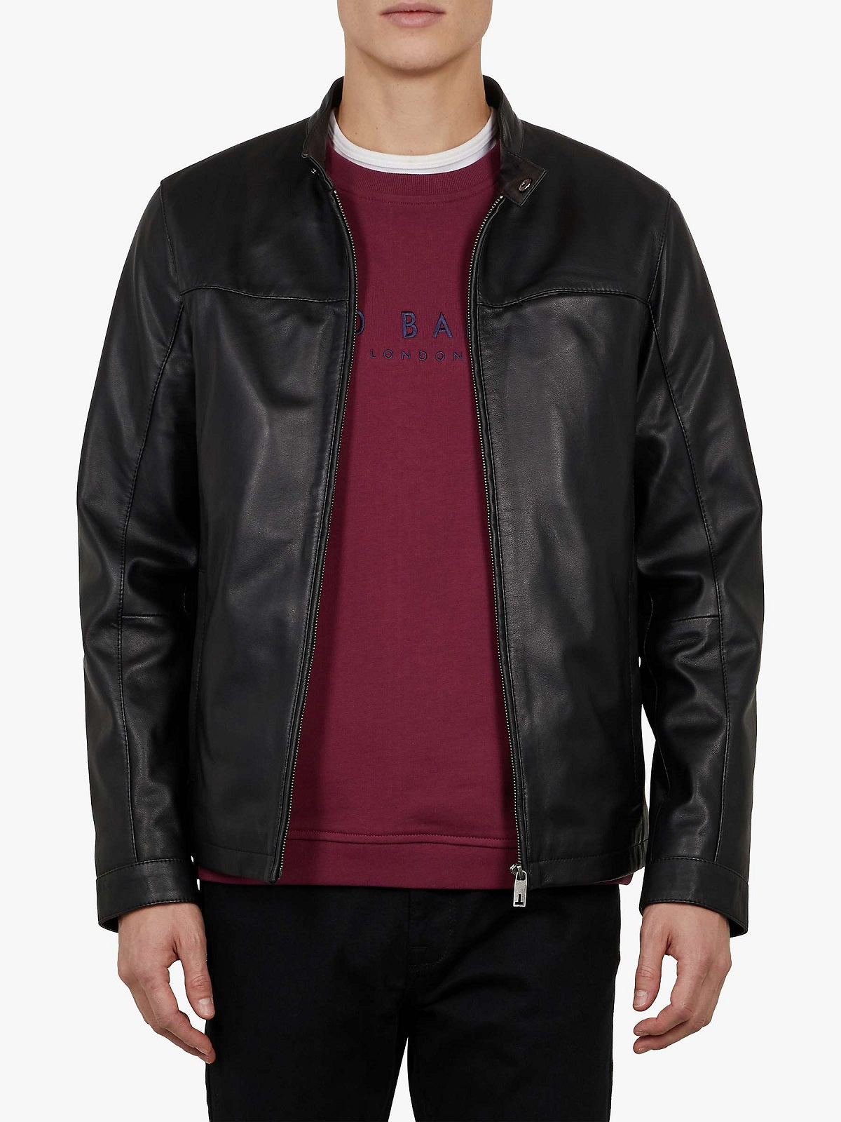 Men's Modish Black Leather Jacket