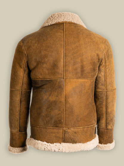 Men's Brown B3 Shearling Leather Jacket - Brown Leather Jacket