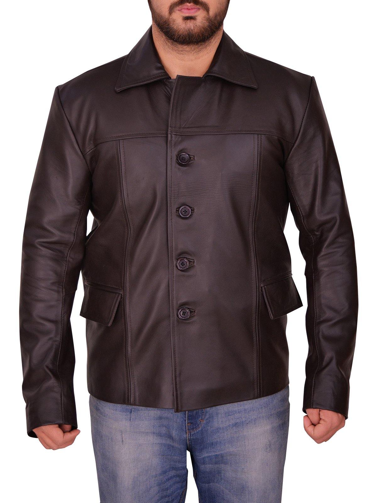 Mens Classic Brown Leather Jacket - Wiseleather
