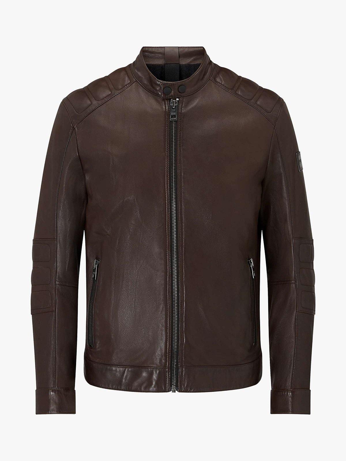 Vintage Brown Leather Biker Jacket for Men