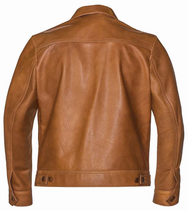 Men Light Brown Leather Jacket - Wiseleather