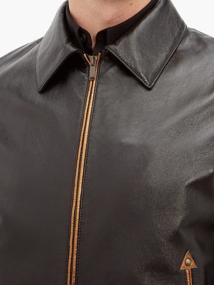 Men Traditional Black Leather Jacket