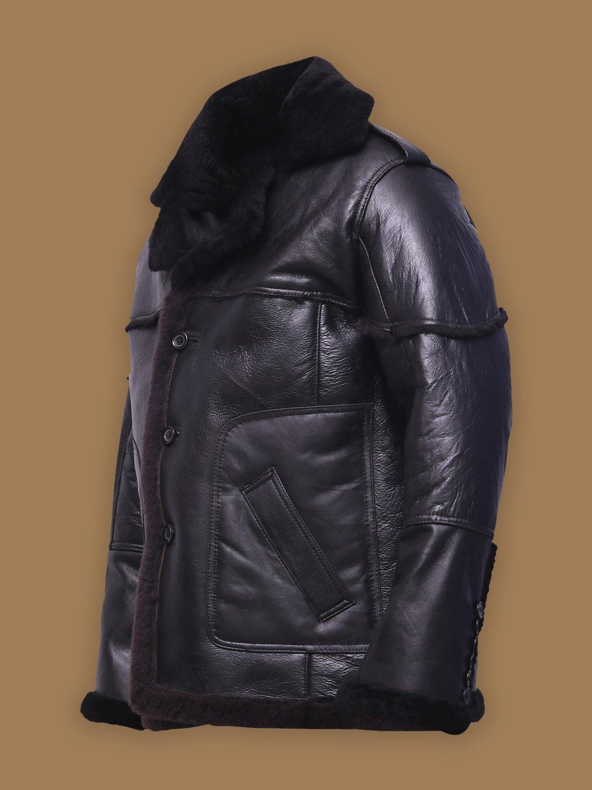 men black shearling jacket