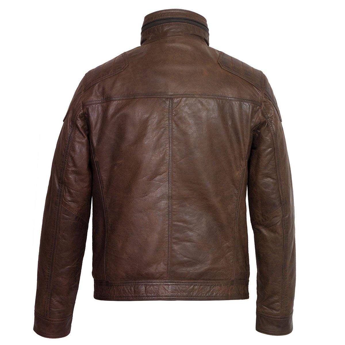 Men Dark Brown Leather Jacket - Wiseleather