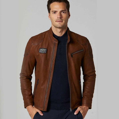 Mens Brown Barry Leather Jacket