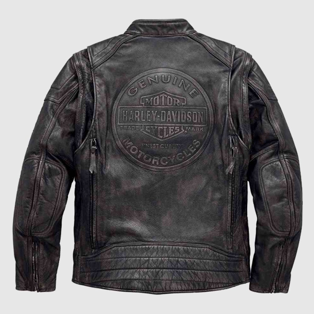 mens dauntless convertible leather jacket back