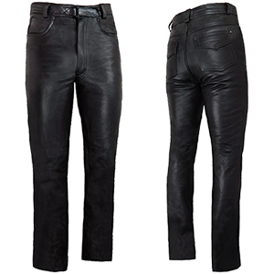 Men's Elite Plain Leather Jeans - Wiseleather
