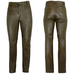 Men's Elite 2 Antique Brown Leather Jeans - Wiseleather