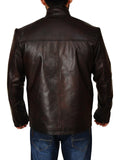 Mens Classic Dark Brown Leather Jacket - Wiseleather
