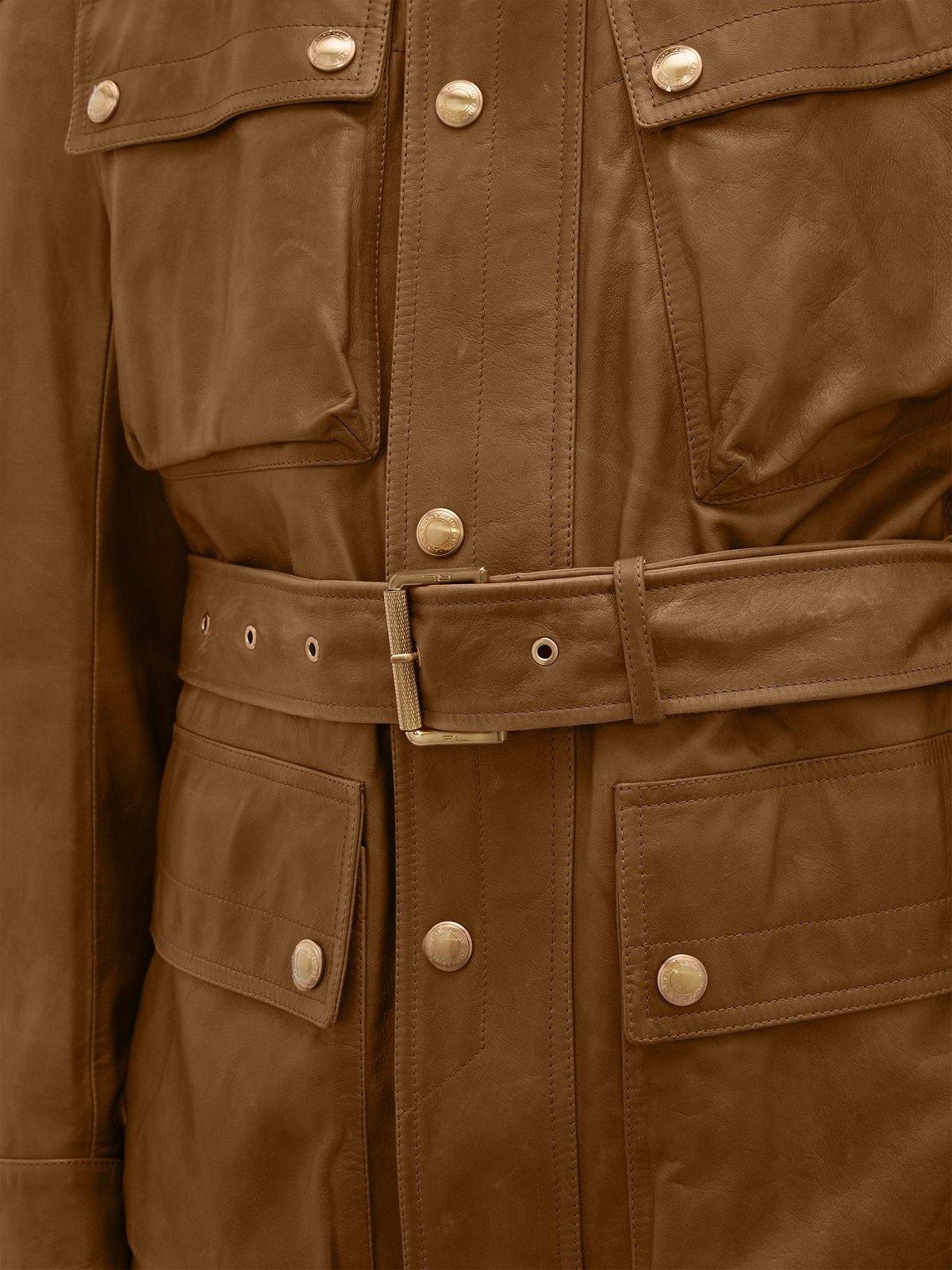 Men Brown Utility Leather Jacket - Wiseleather