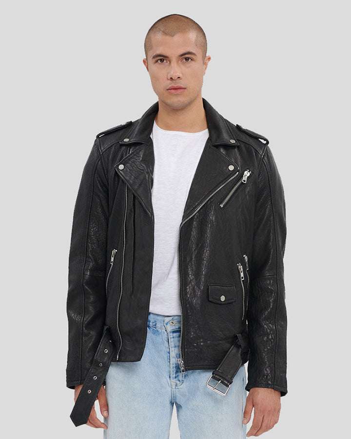 Adiv Black Motorcycle Leather Jacket -wiseleather