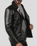 Elex Black Motorcycle Leather Jacket