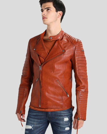 Brad Brown Motorcycle Leather Jacket
