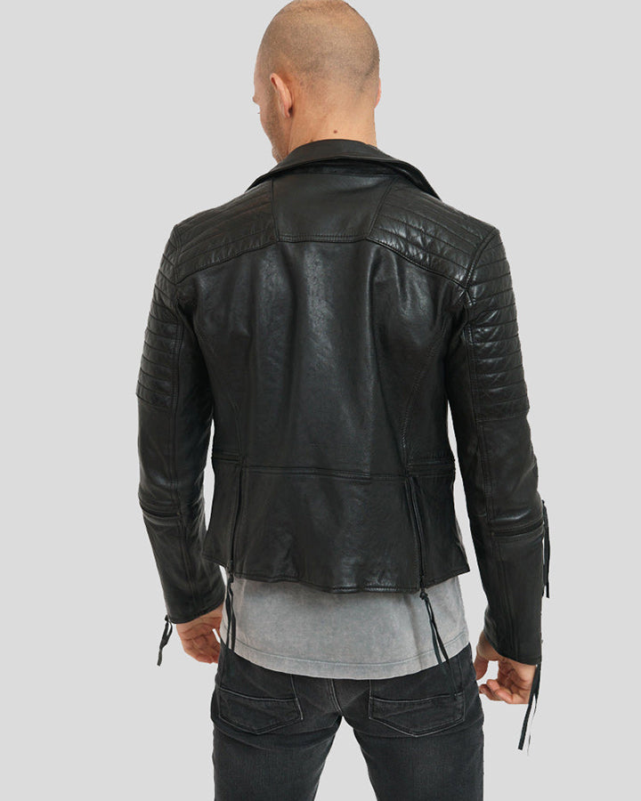 Dylan Black Motorcycle Leather Jacket