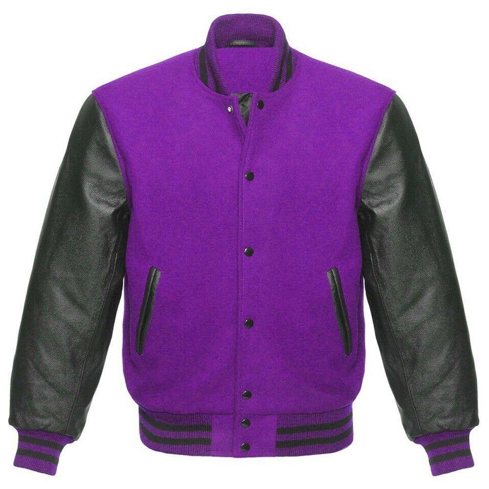 Purple and Black Letterman Jacket - High School Jacket