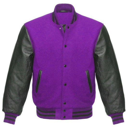Purple and Black Letterman Jacket - High School Jacket