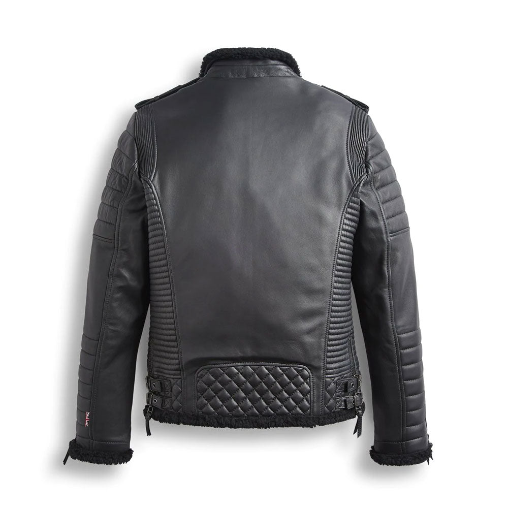 Shearling Leather Moto Jacket for sale