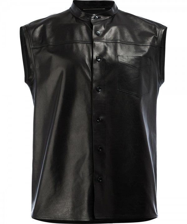 Soldier Sleeveless Leather Shirt - Wiseleather