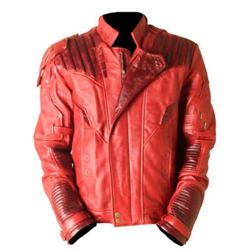 Star Lord Guardians Of The Galaxy 2 Waxed Genuine Leather Jacket Red