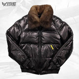 Straight Bomber Leather Jacket Black - Wiseleather