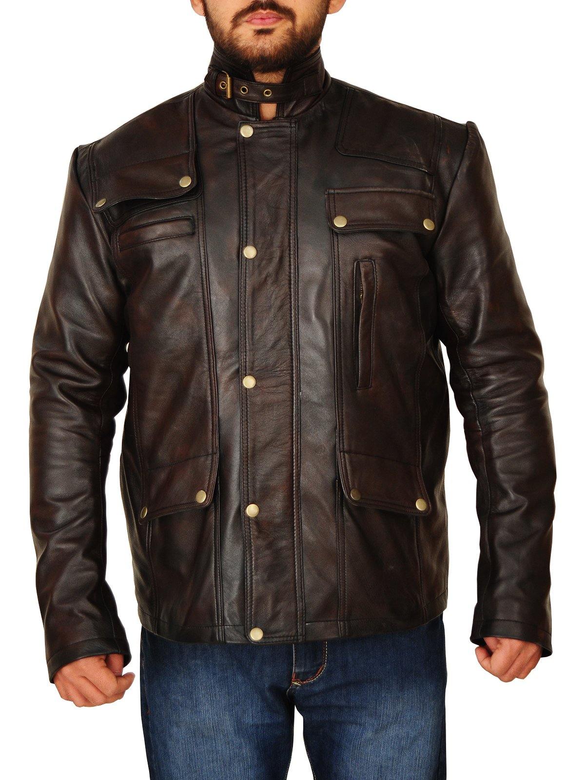 Mens Classic Dark Brown Leather Jacket - Wiseleather
