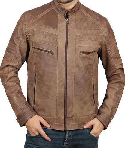 Douglas Brown Leather Jacket Mens - Wiseleather