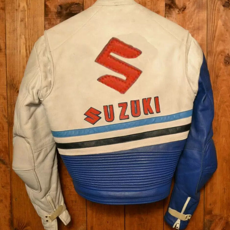 Leather hot sale suzuki jacket