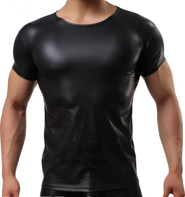 Black Leather T Shirt - Wiseleather