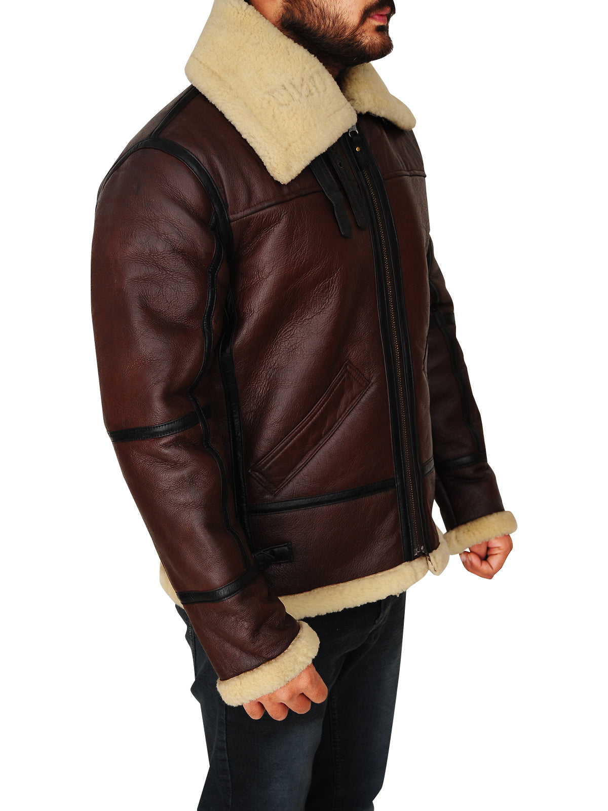 Men's Shearling B3 Bomber Jacket - B3 Shearling Jacket