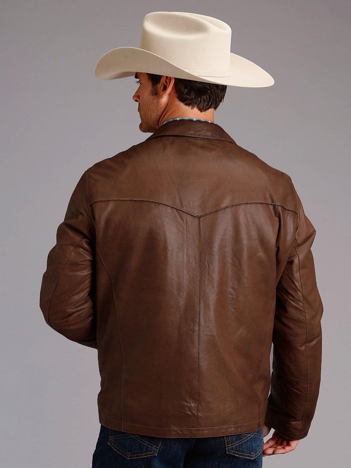 Rustic Brown Pure Leather Cowboy Jacket for Men
